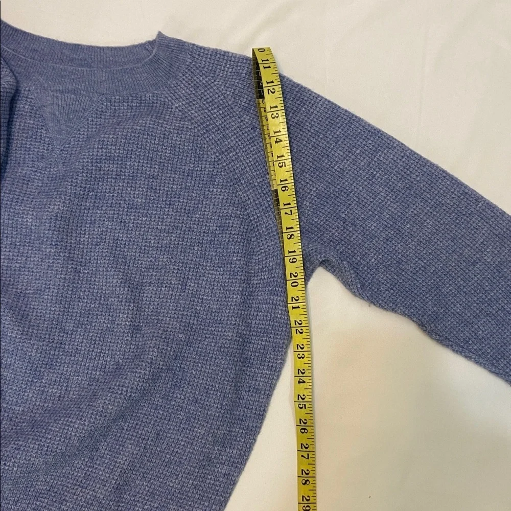 J. Crew Men's Heather Blue,Waffle- Knit,Long Sleeve,Crewneck Sweater. Size-Small